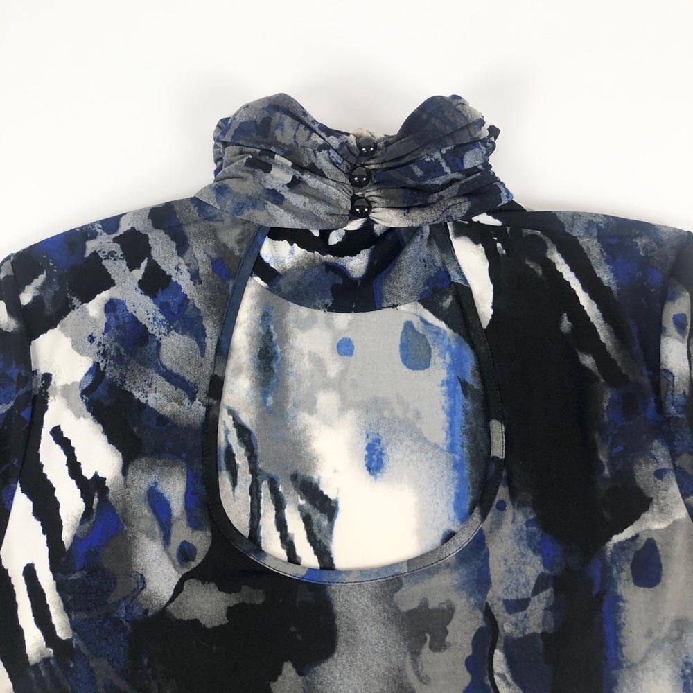 Cache Zebra Mock Neck Open Back Top - image 5